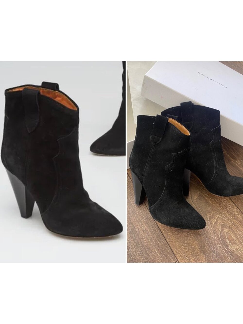 Isabel Marant Etoile Black Suede Roxann Booties Size 38 (~7.5)